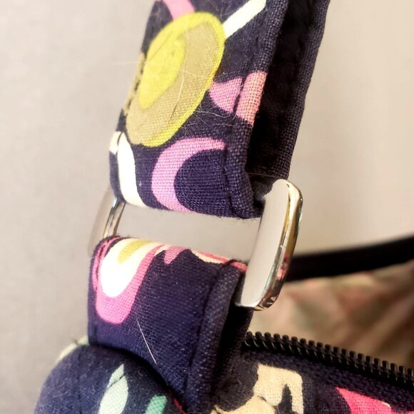 Vera Bradley Floral Quilted Cotton Shoulder Bag Adjustable Strap Front Pockets - Picture 6 of 14